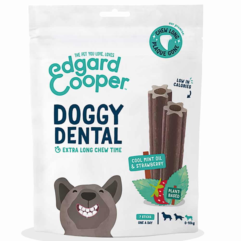Stick dentale per cane Small Doggy Dental Menta e fragola 105g 7stick Edgard Cooper 1
