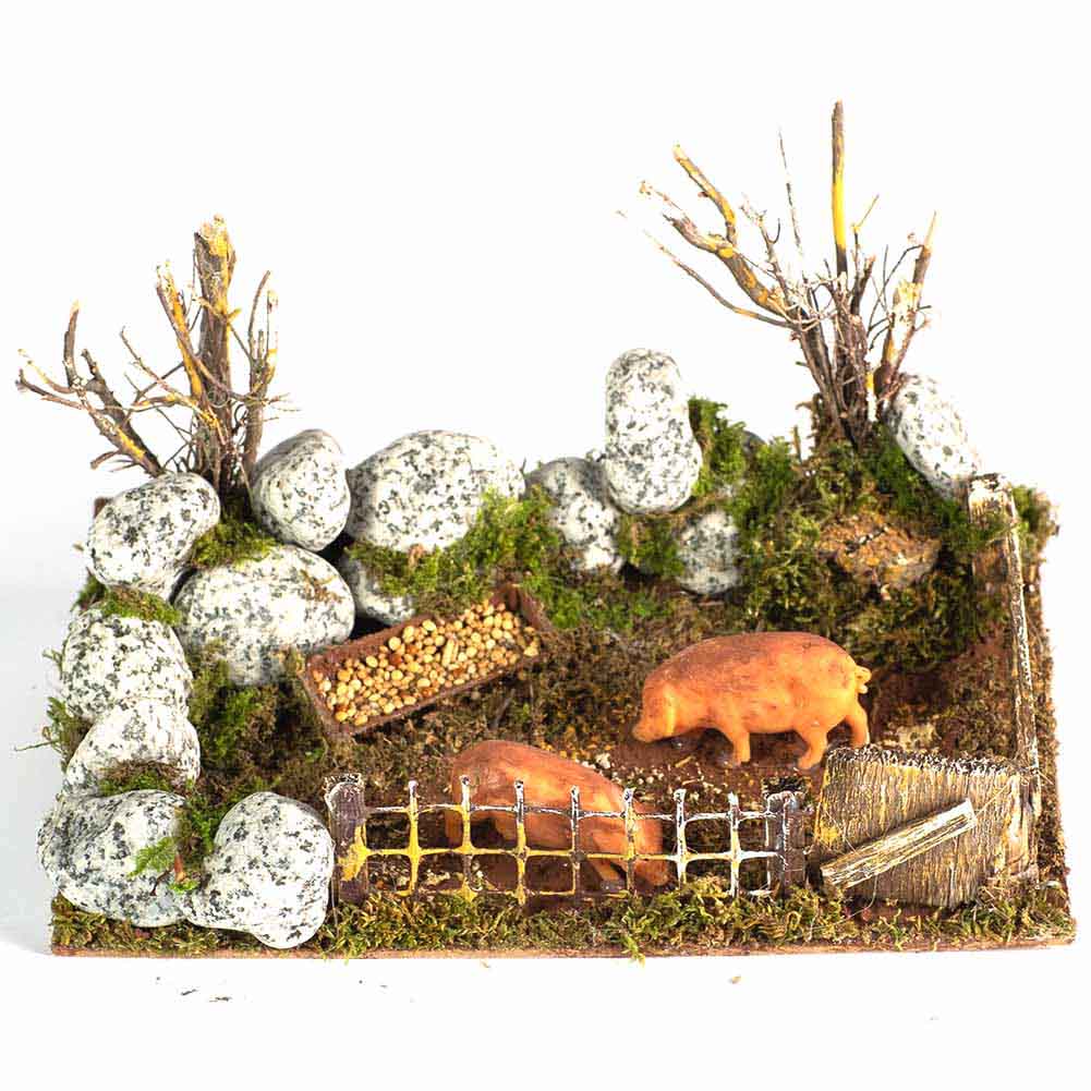 Recinto con maiali 20x14x12cm 1