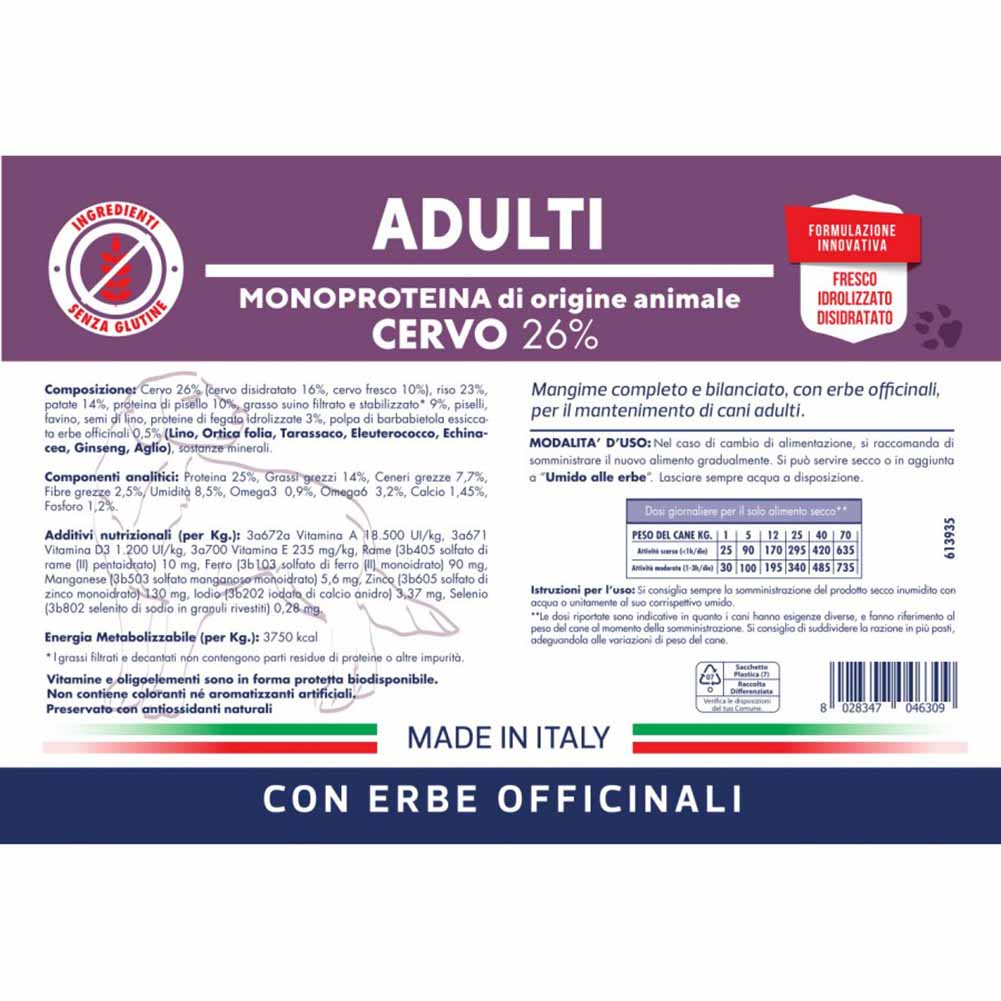 Alimento secco cane adulto Cervo Vet Line 2