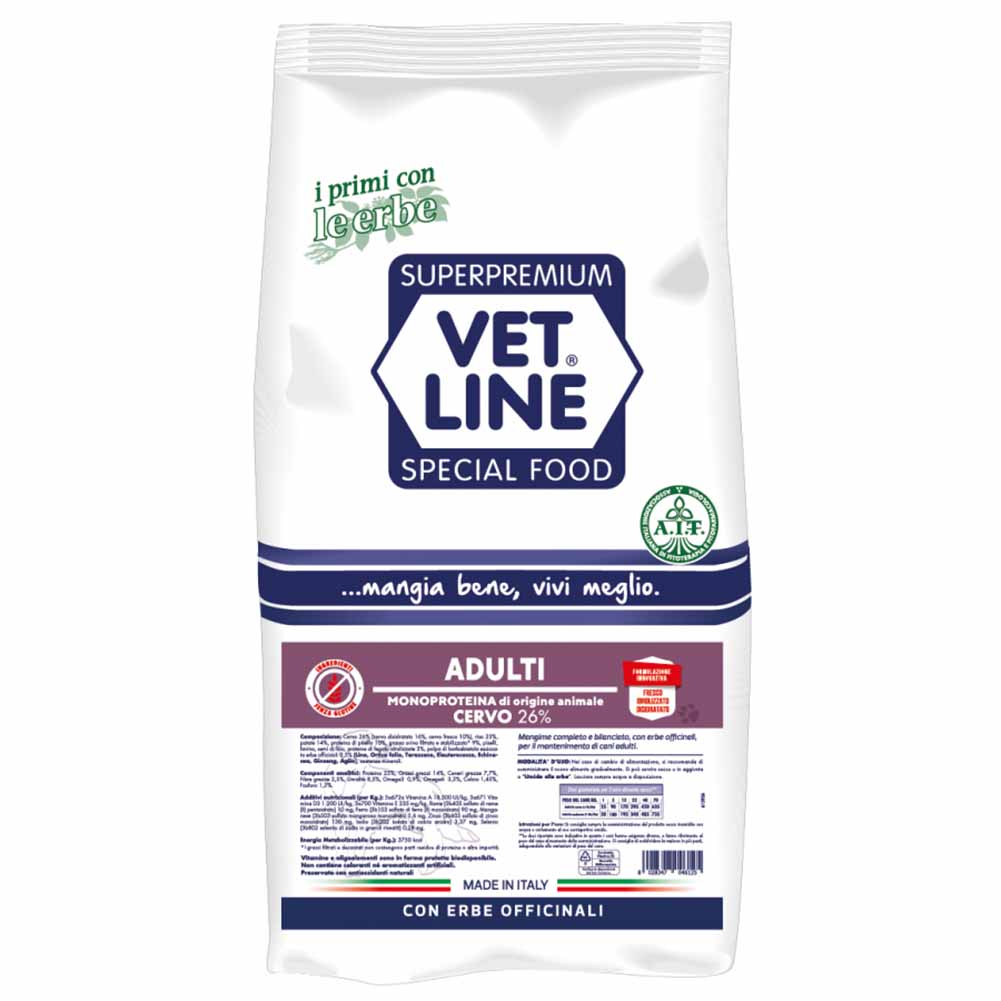 Alimento secco cane adulto Cervo Vet Line 4