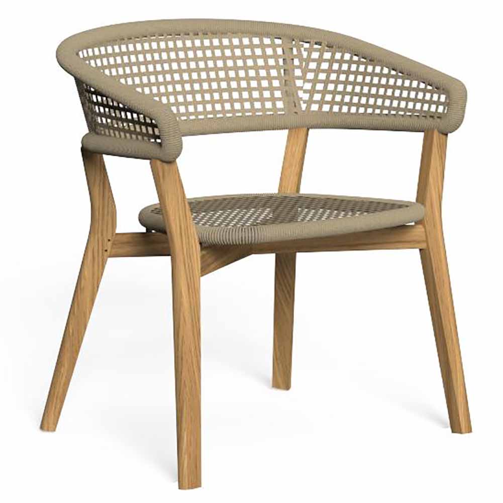 Sedia con braccioli Moon Tortora e teak Talenti 1