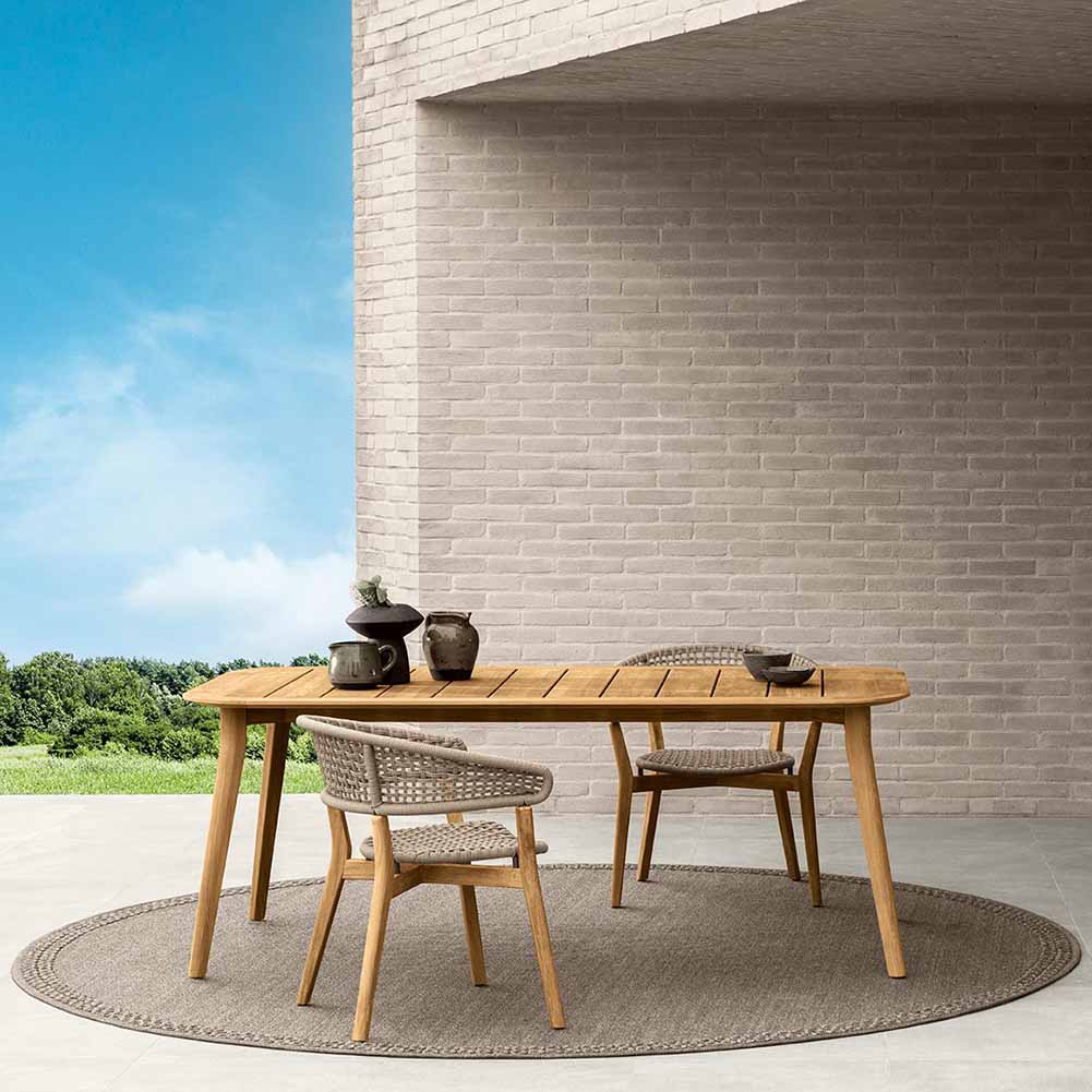 Sedia con braccioli Moon Tortora e teak Talenti 3