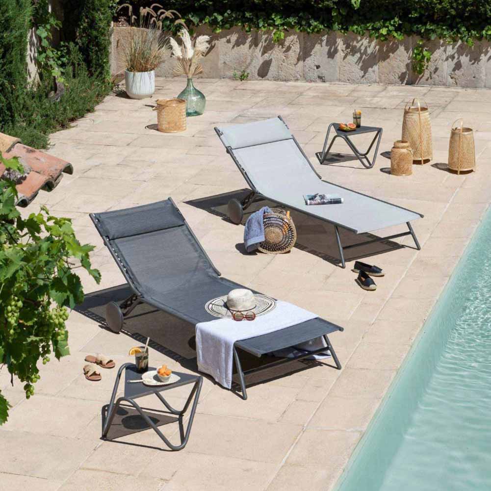 Lettino Lafuma Miami II Galet Titane LFM5171.9714 5