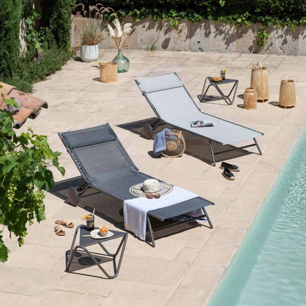 Lettino Lafuma Miami II Obsidian Titane LFM5171.9718 5