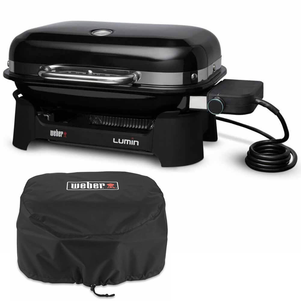 Kit barbecue elettrico Weber Lumin compact + copertura premium. 1