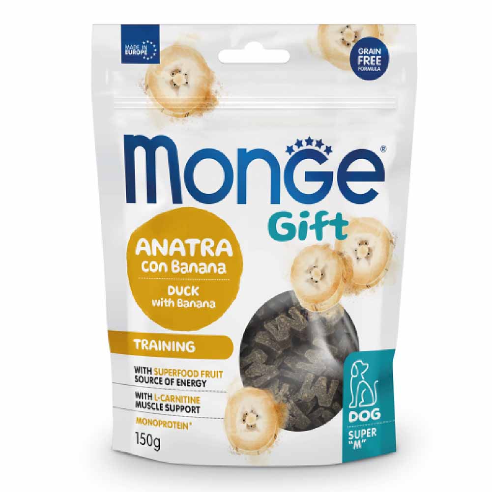 Alimento cane Monge Gift Super M Training Anatra con Banana 150g 1