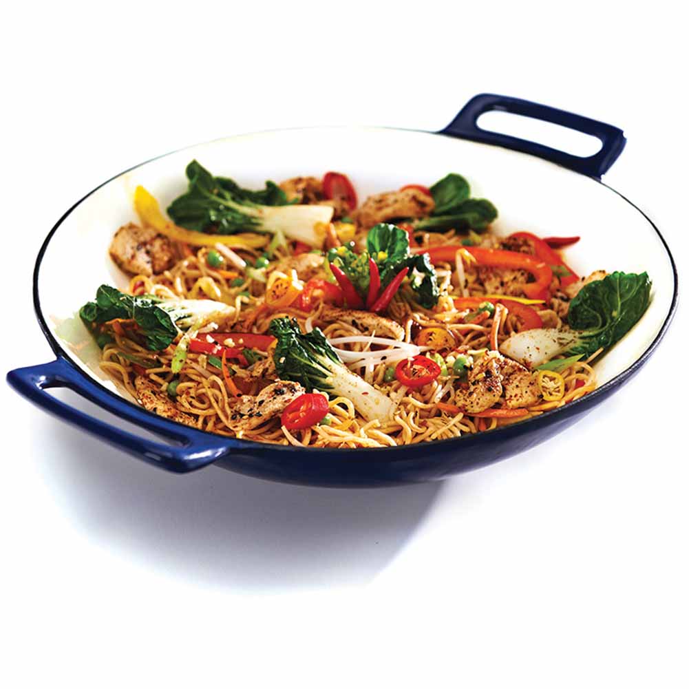 Pentola Wok in ghisa porcellanata con coperchio Broil King 705.69710 1