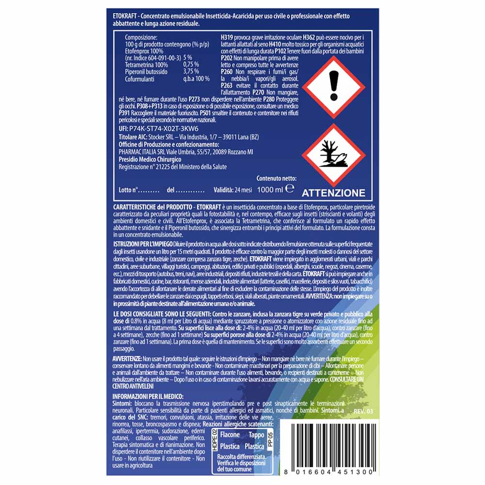 Insetticida antizanzare Etokraft Stocker 1 litro 2