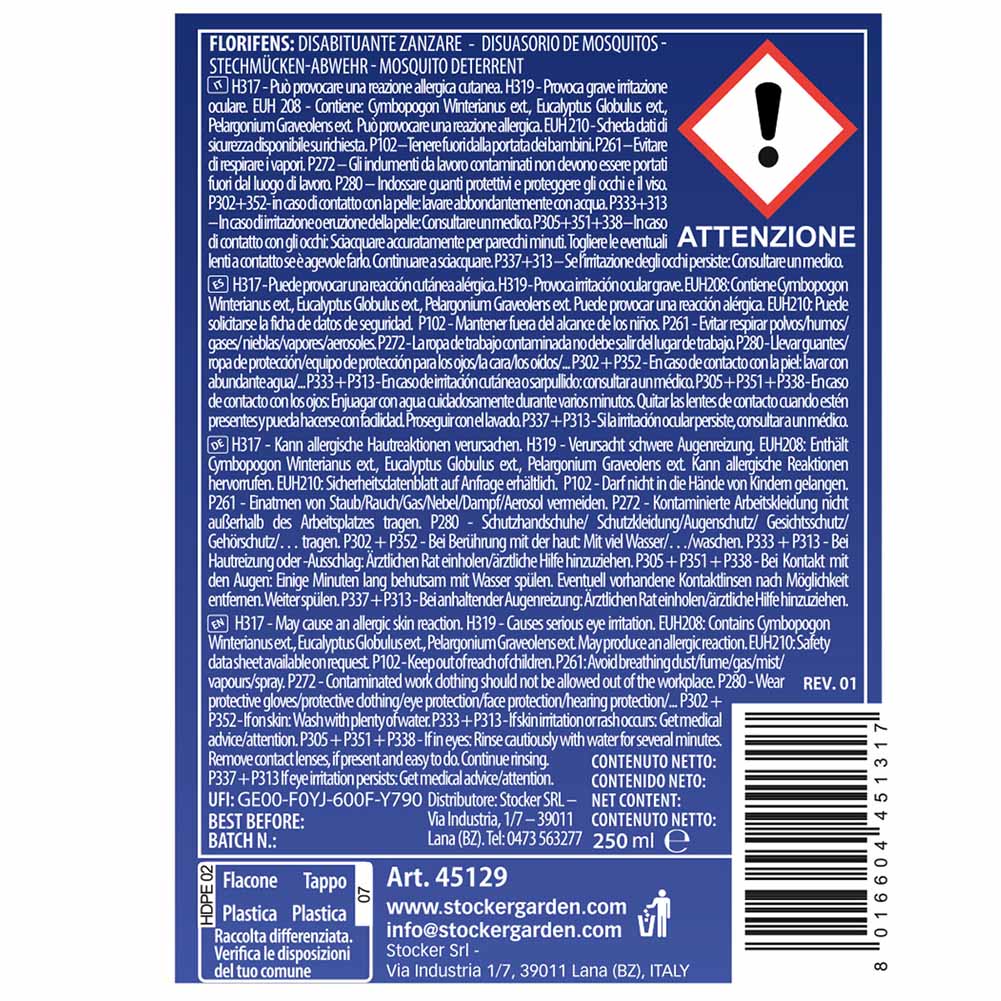Disabituante per zanzare Florifens Stocker 250ml 2
