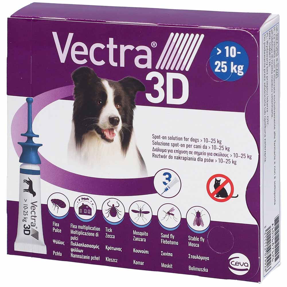 Antiparassitario Vectra 3D Cane per cani da 10 a 25Kg 3 pipette 1