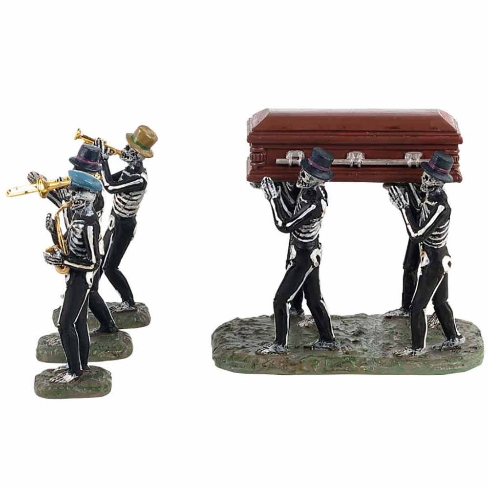 Jazz Funeral Spooky Town set of 4 Lemax Cod 13554 3