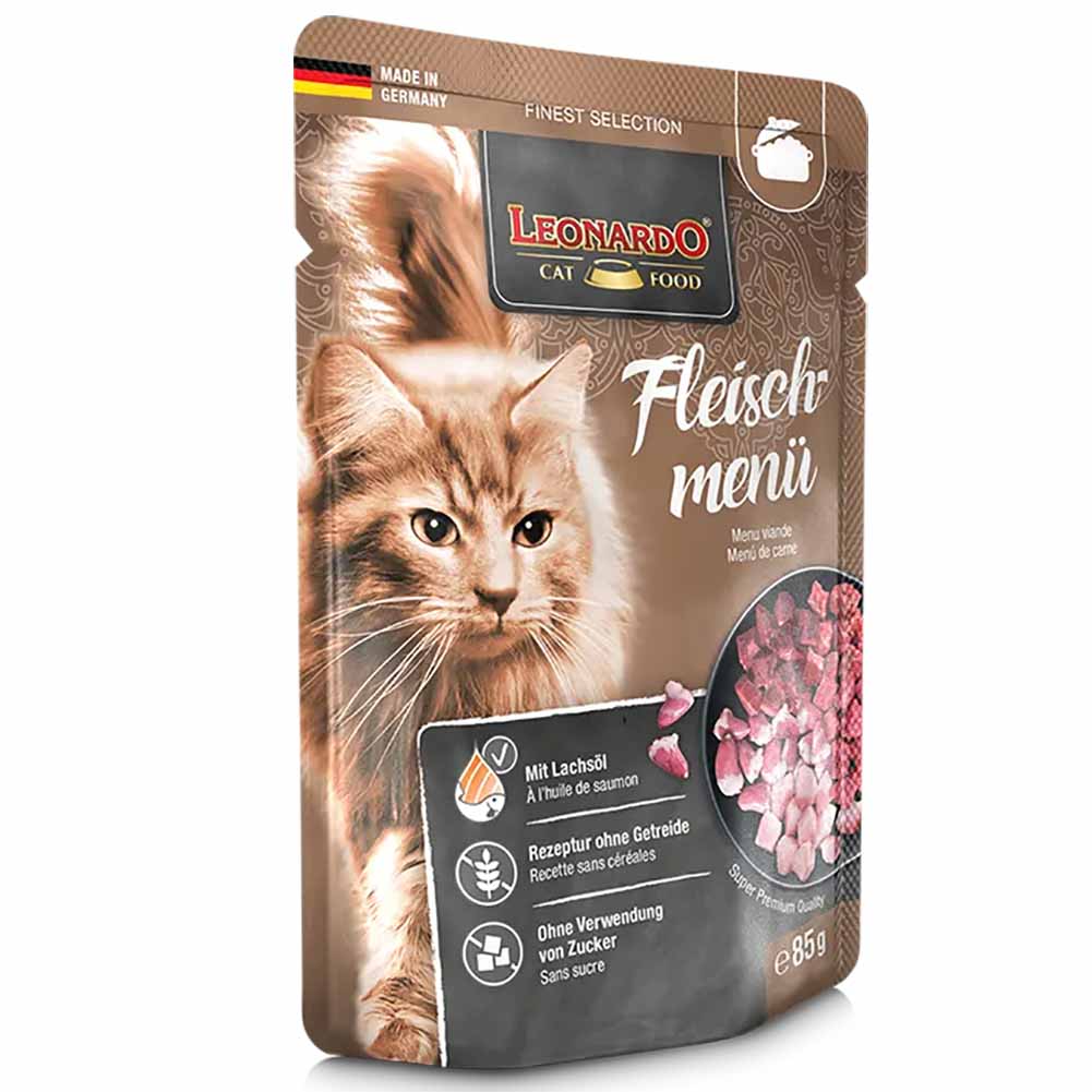 Leonardo Cat Menù di Carne 85 g Alimento Umido gatto