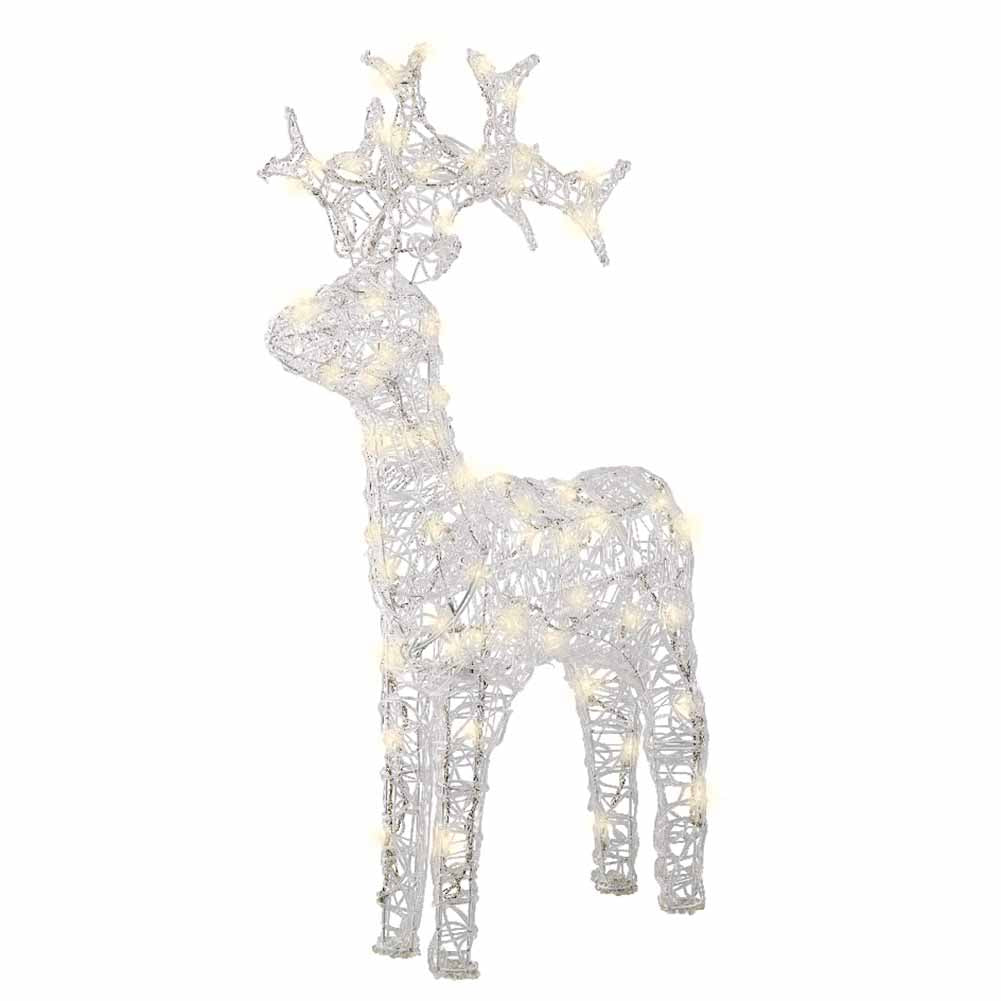 Figura luminosa Renna bianca 80 led luce calda h89cm in soft acrilic 2