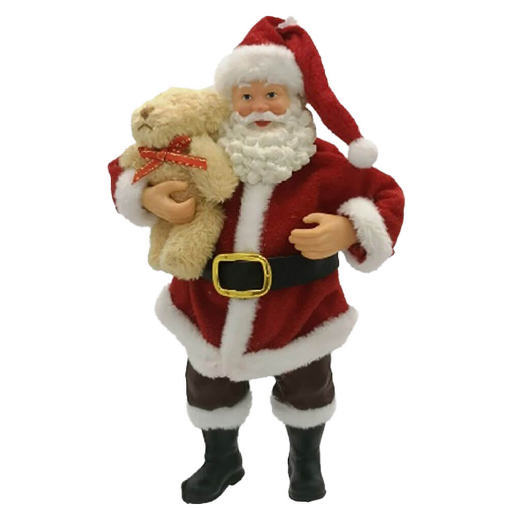 Babbo Natale da collezione con Orsetto giocattolo 20cm 1