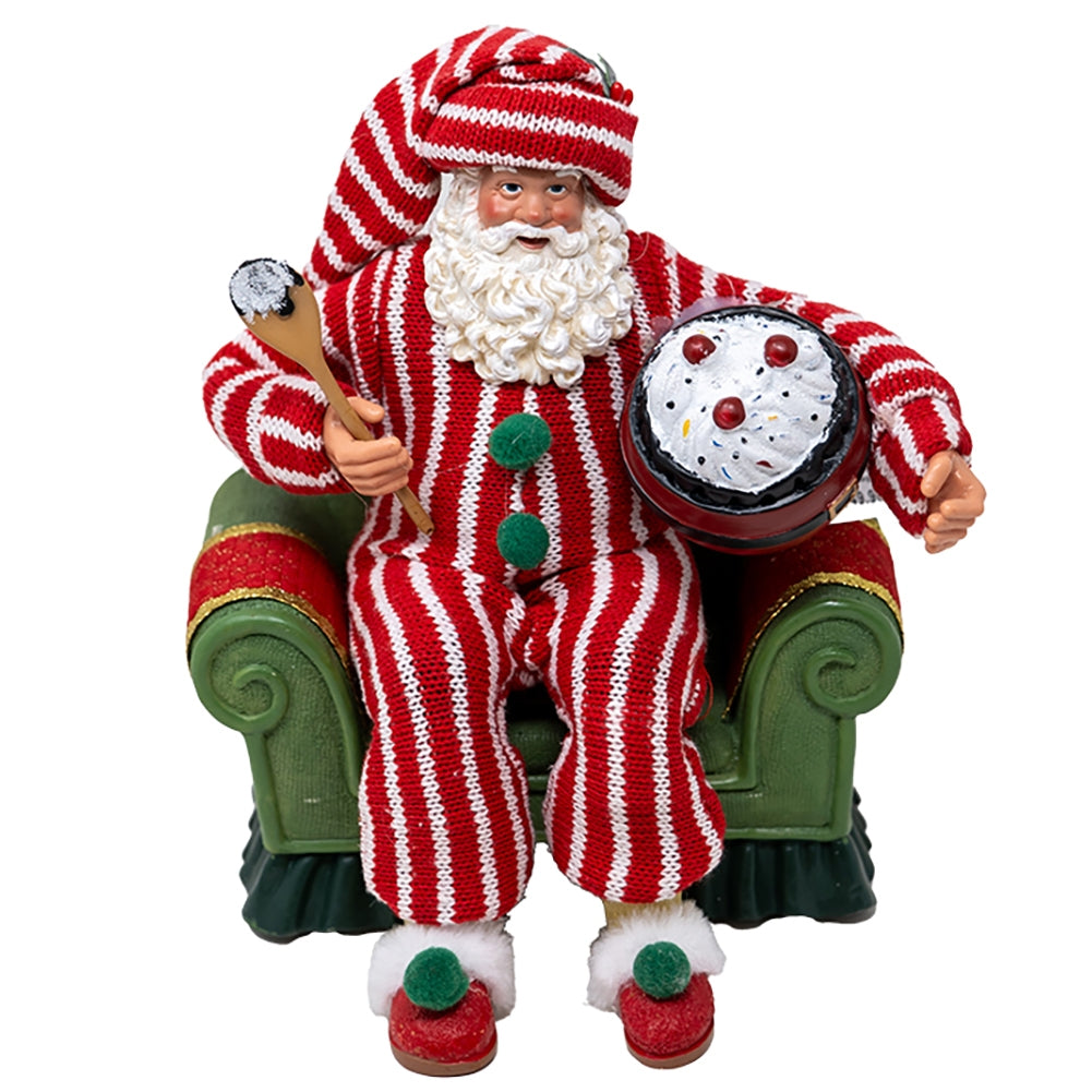 Babbo Natale da collezione pasticcere seduto 23 cm 1