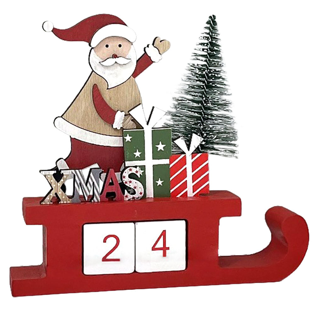 Calendario Avvento slitta con Babbo Natale e dadi 21 cm 1