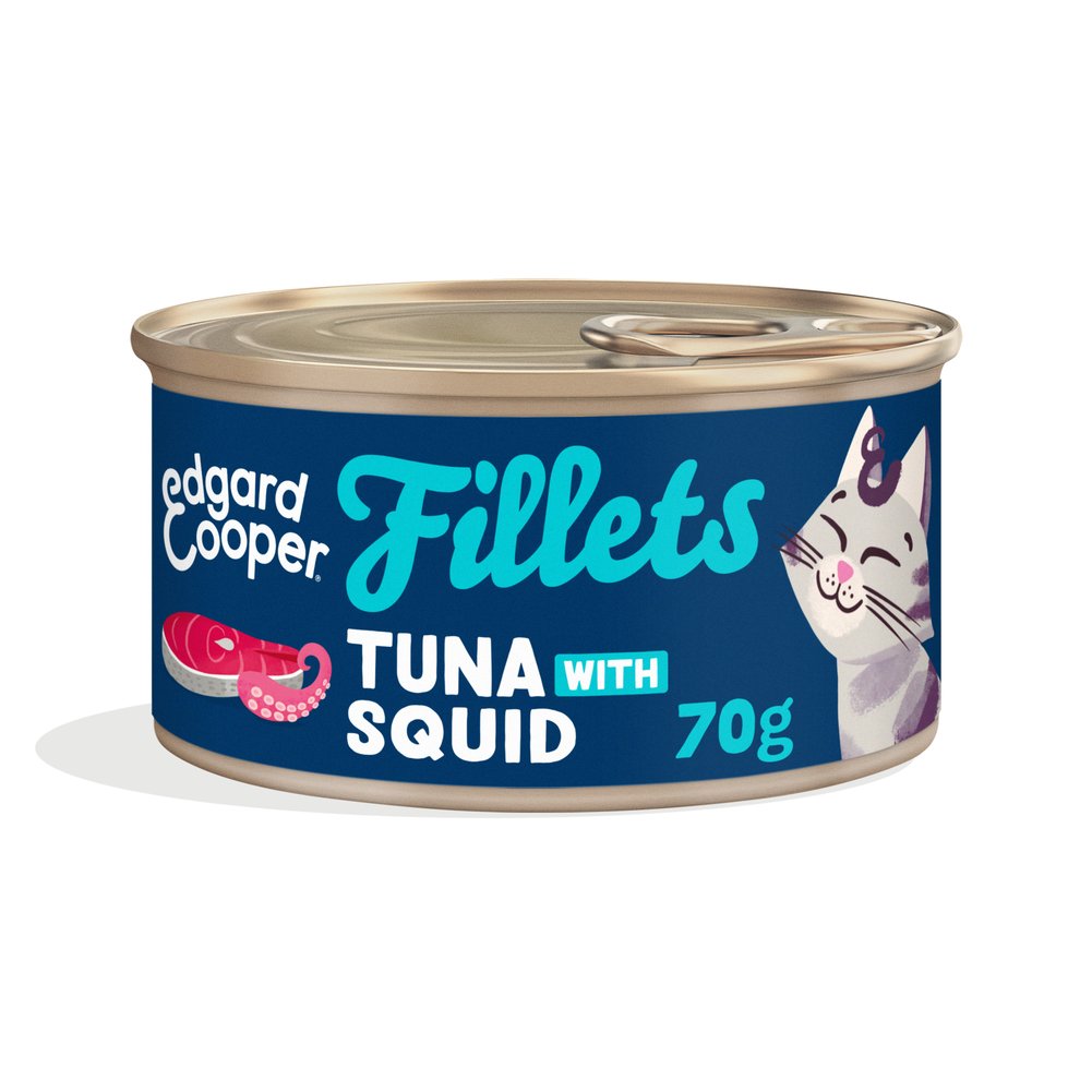 Sfilaccetti Edgard Cooper Tonno e Calamari Alimento Umido per Gatti 70g 1