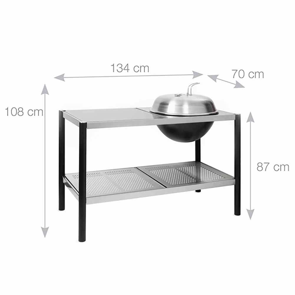 Martinsen 58 Table Barbecue kettle a carbone con struttura rialzata e ruote 3