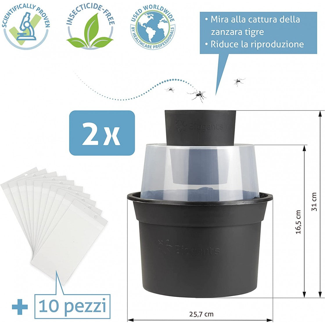 Kit 2 trappole BG-GAT con 10 ricariche Biogents 2