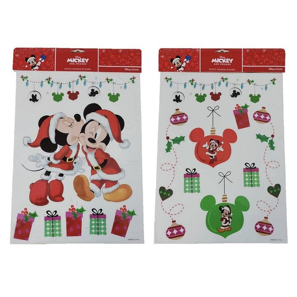 Vetrofania natalizia adesiva Disney Topolino formato A3, 2 soggetti assortiti - 1 pezzo 1