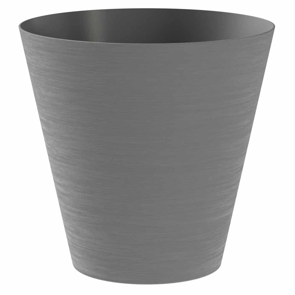 Vaso Tondo Teraplast Hoop 30 cm Grigio con Riserva d’acqua