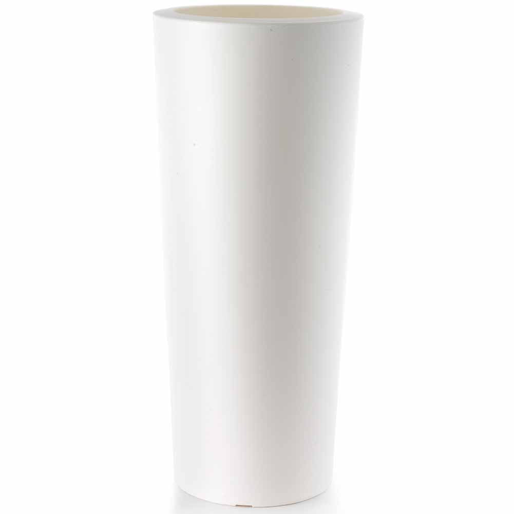 Vaso cono Teraplast Schio bianco con vasca interna diametro 40 cm 2