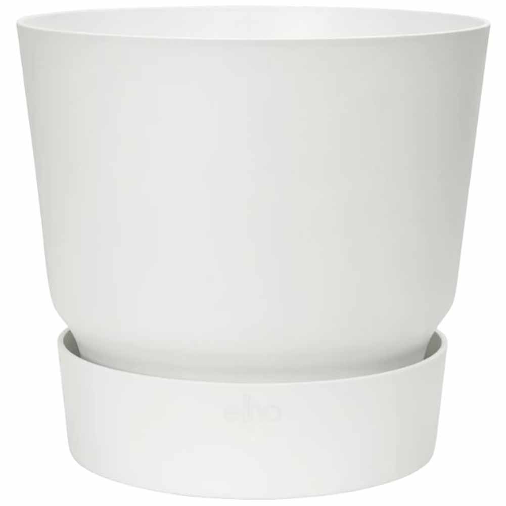 Vaso Tondo Elho Greenville Round 25 cm Bianco con Riserva Idrica 1
