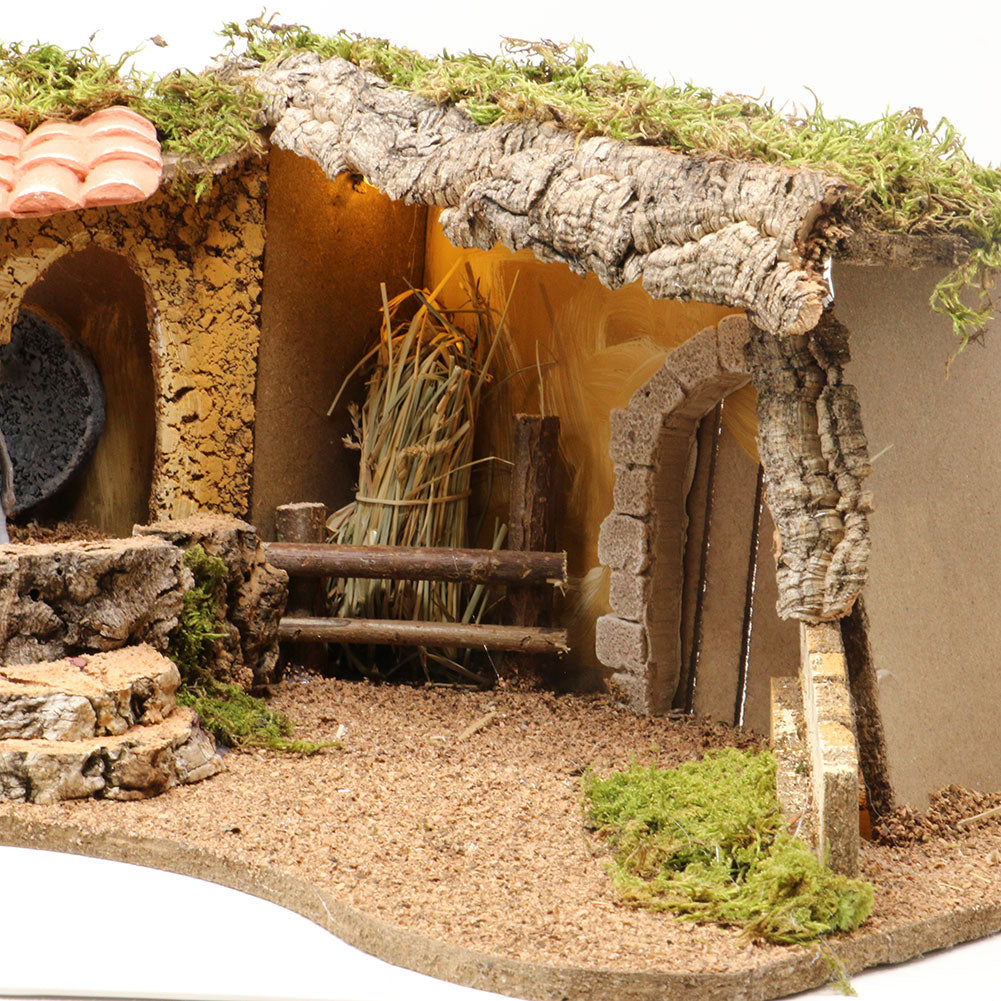 Capanna illuminata con macina 52x31x25cm