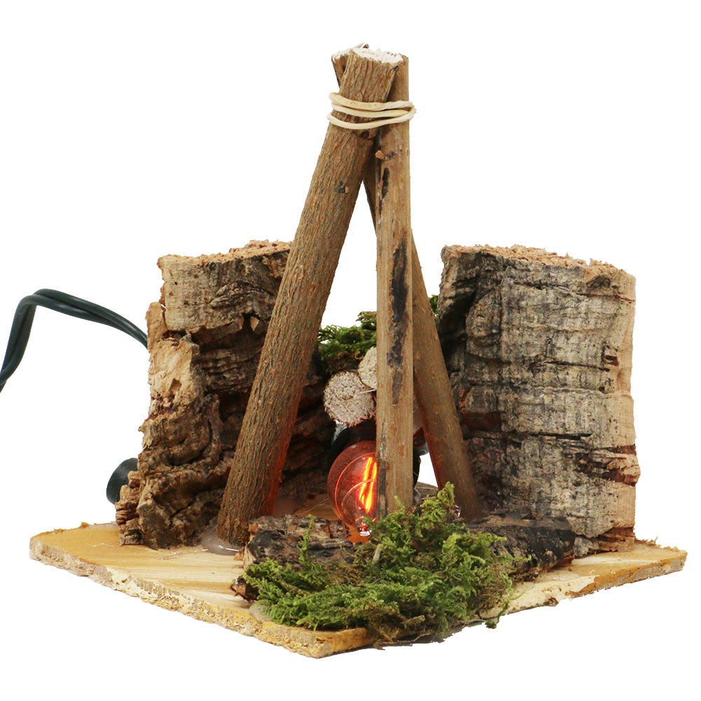 Fuoco con tronchi di legno 10x10x10cm