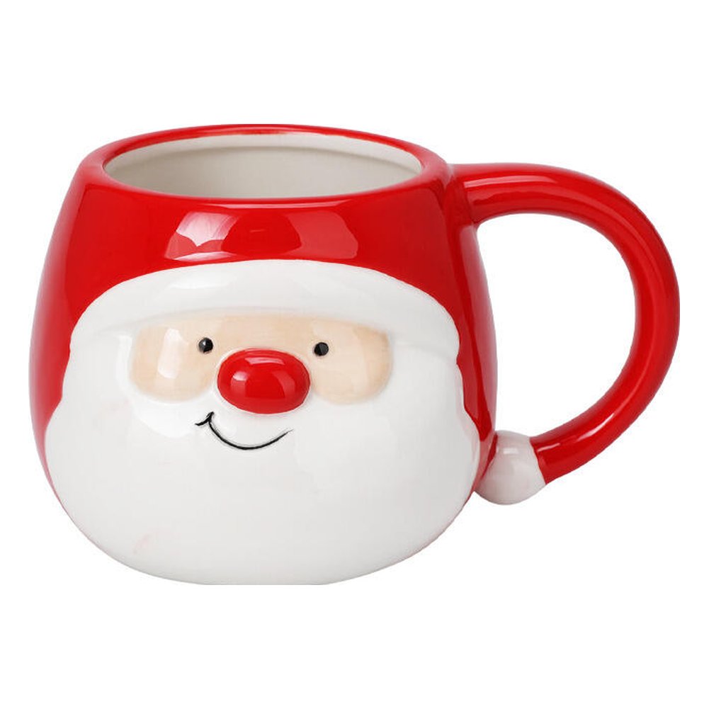 Tazza mug natalizia in ceramica con viso 3D rossa 370 ml – 1 pezzo, soggetto assortito 2