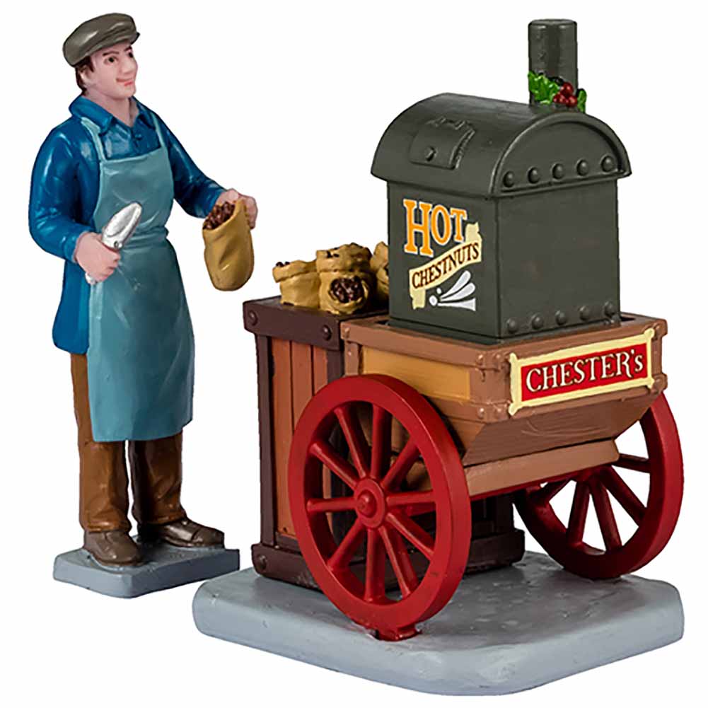 Chester's Hot Chestnuts set di 2 Caddington Village Lemax Cod 42328 1
