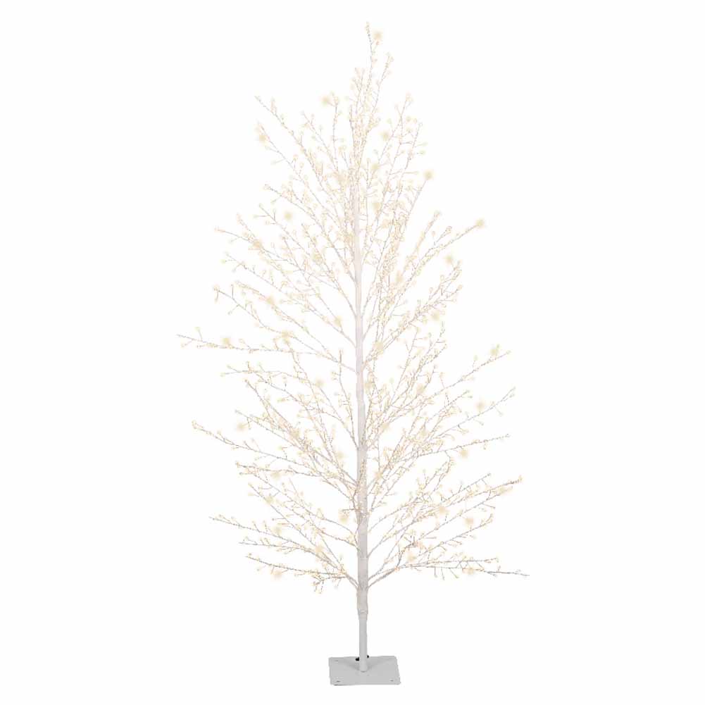 Figura luminosa Albero Stilizzato bianco 1350 Micro led luce calda 150cm 2