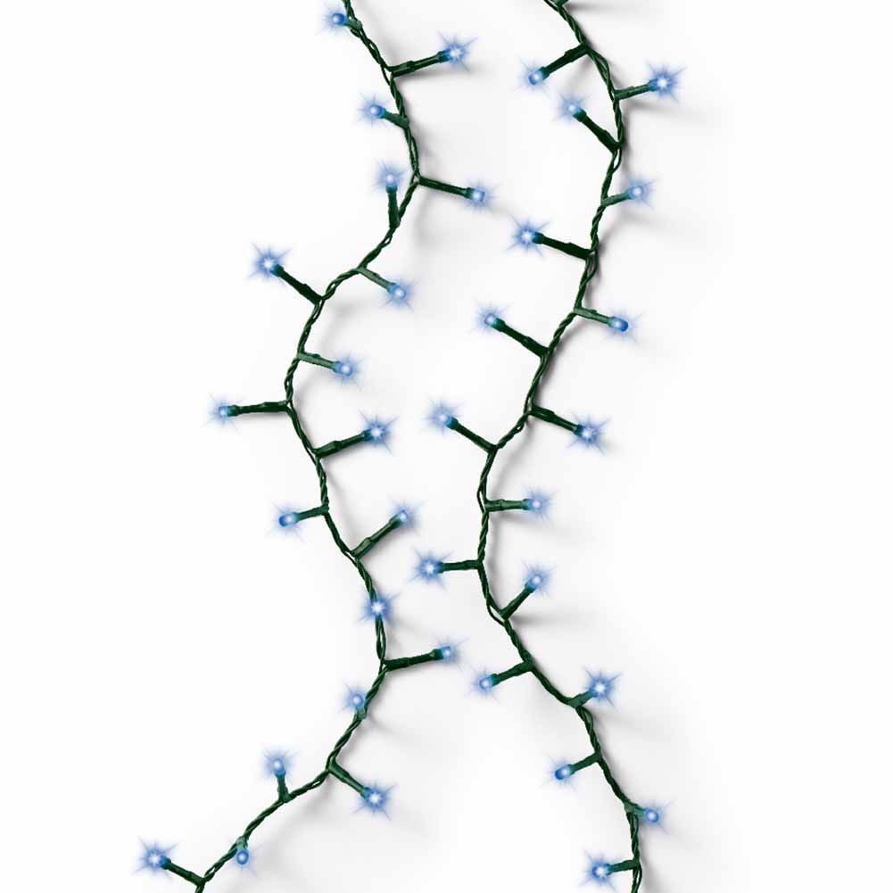 Catena luminosa 1000 led compact blu filo verde con giochi di luce 22,5m 2