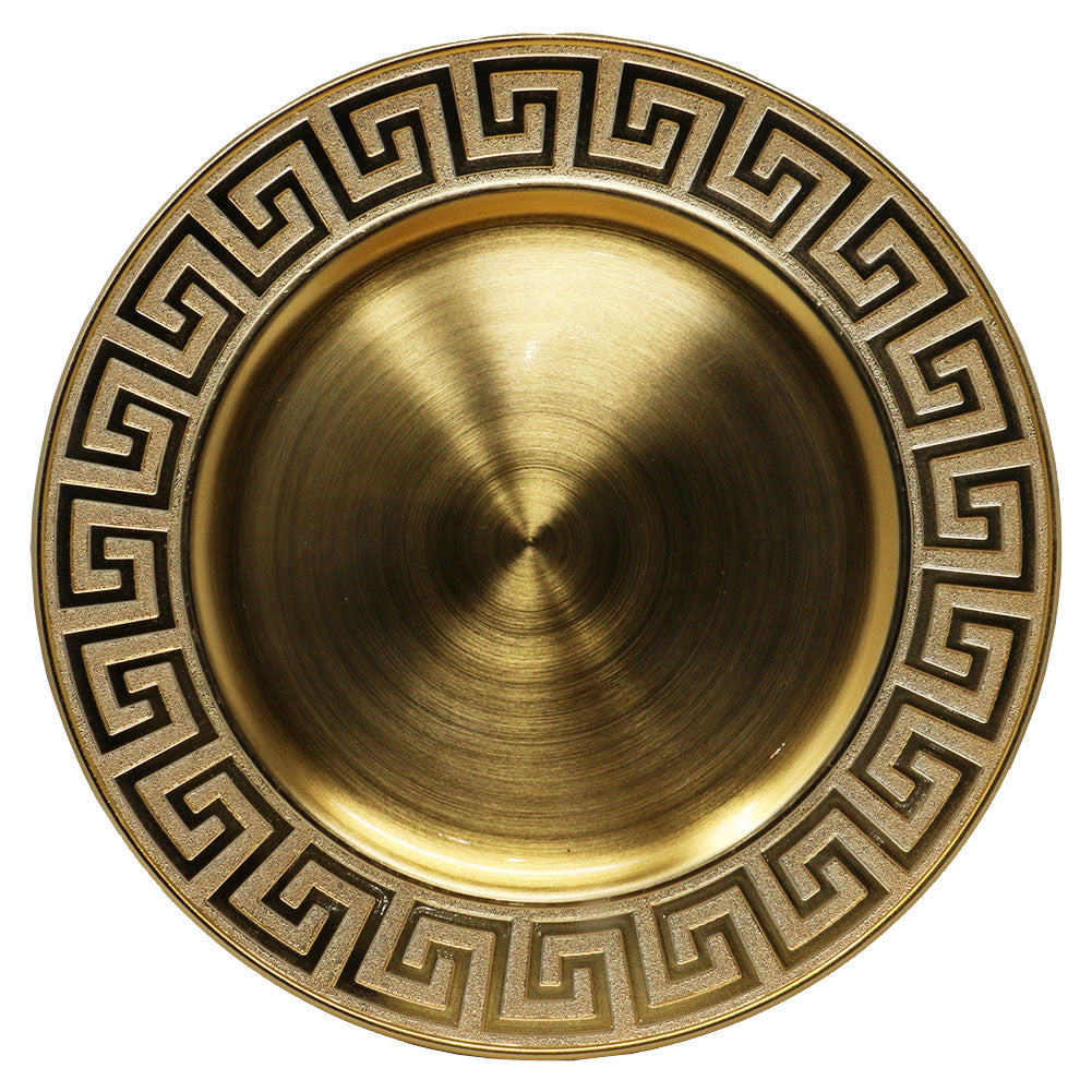 Sottopiatto oro con decoro greca 33cm 1