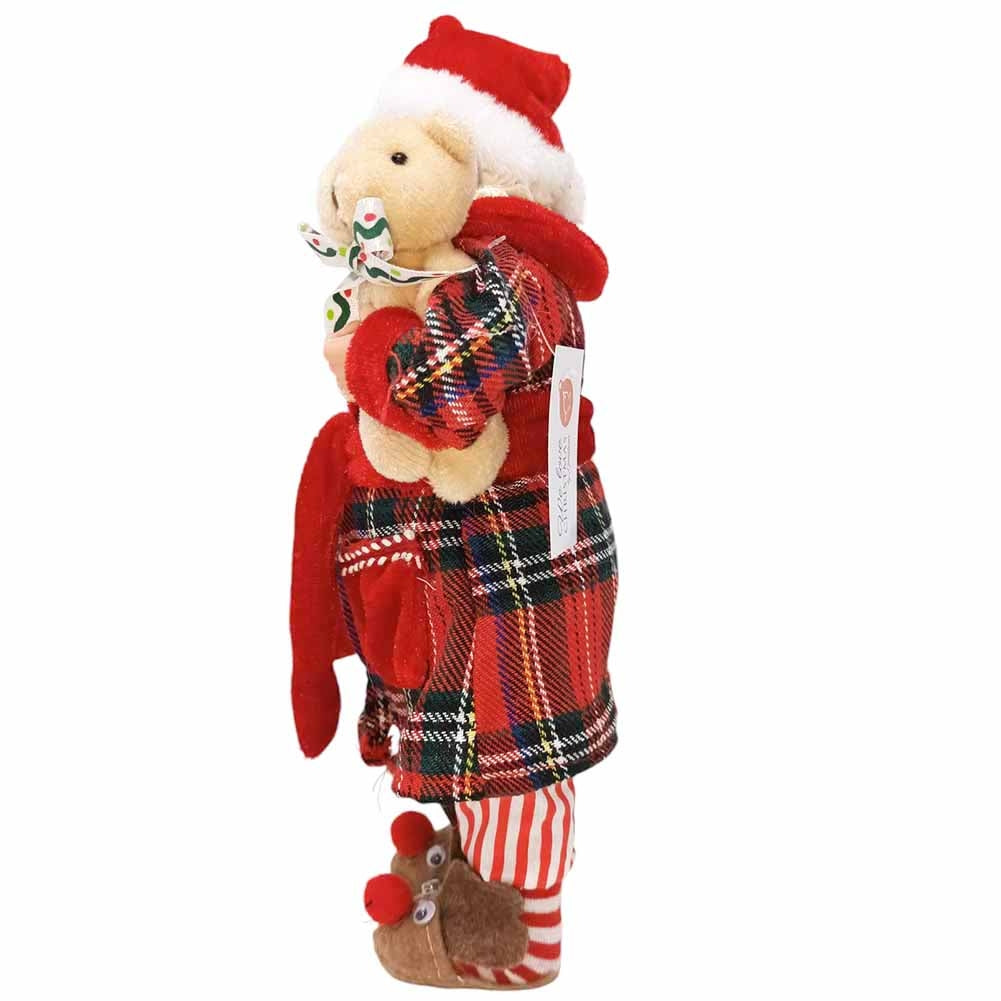 Babbo Natale da collezione in vestaglia con tazza 28cm 4