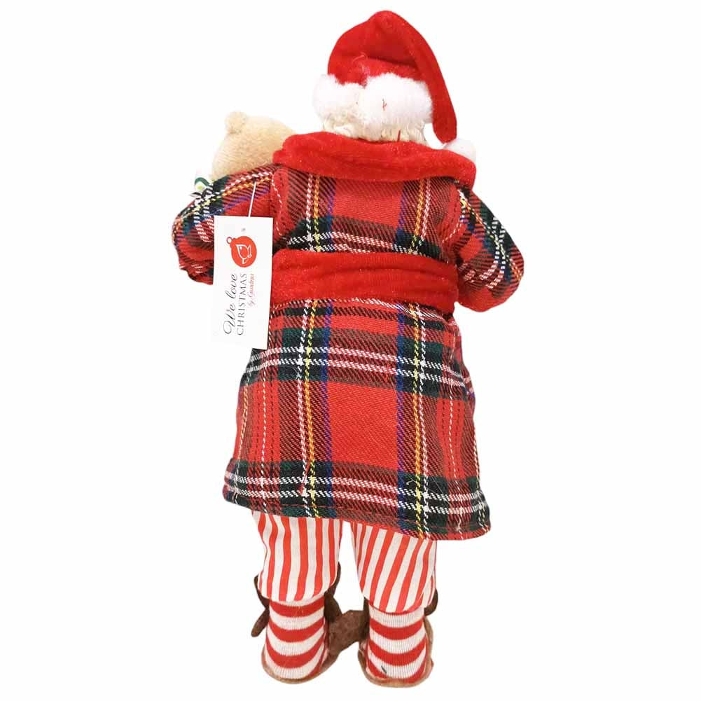 Babbo Natale da collezione in vestaglia con tazza 28cm 5