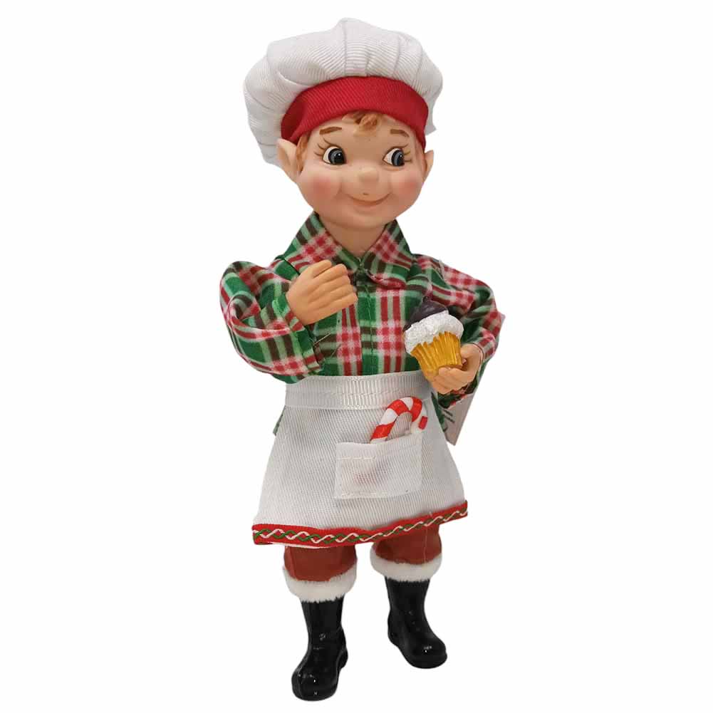 Elfo pasticcere con cup cake 18cm 1