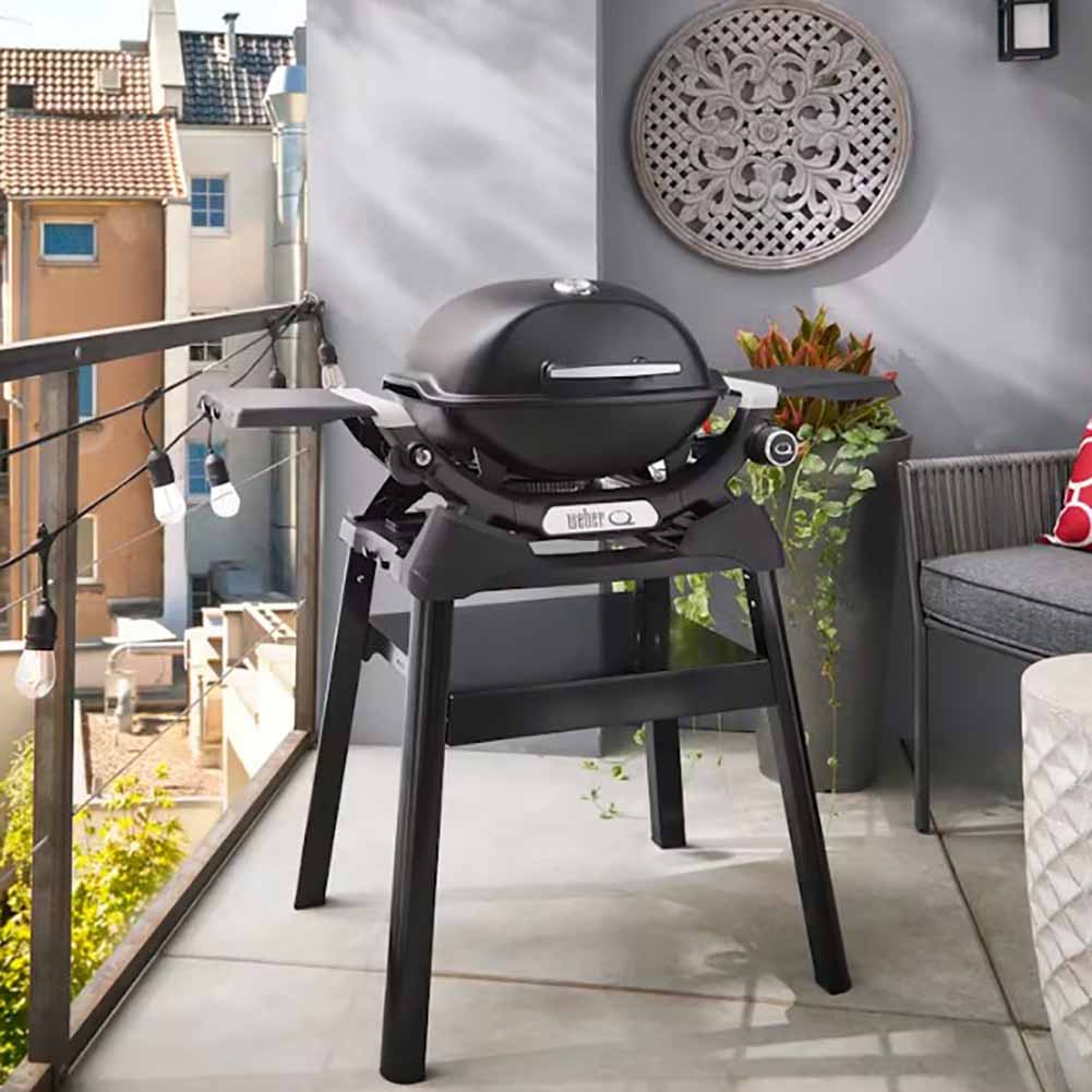 Weber Q1200N Barbecue a Gas Portatile con Stand e Coperchio Alto 5