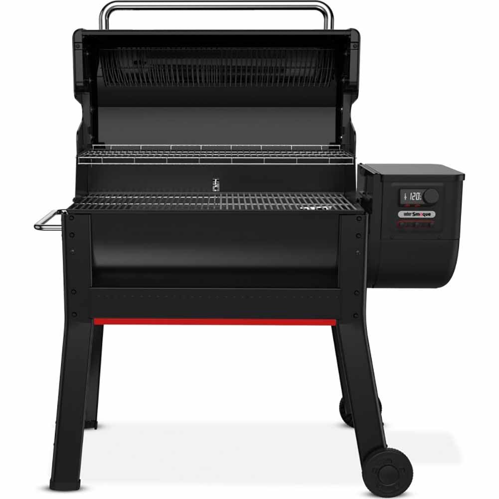 Weber Smoque XL barbecue a pellet con supporto cottura per pollo Gourmet Barbecue System 6