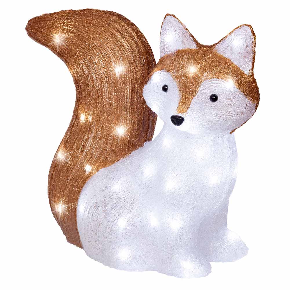 Figura luminosa Volpe 60 led bianco ghiaccio 37cm 2