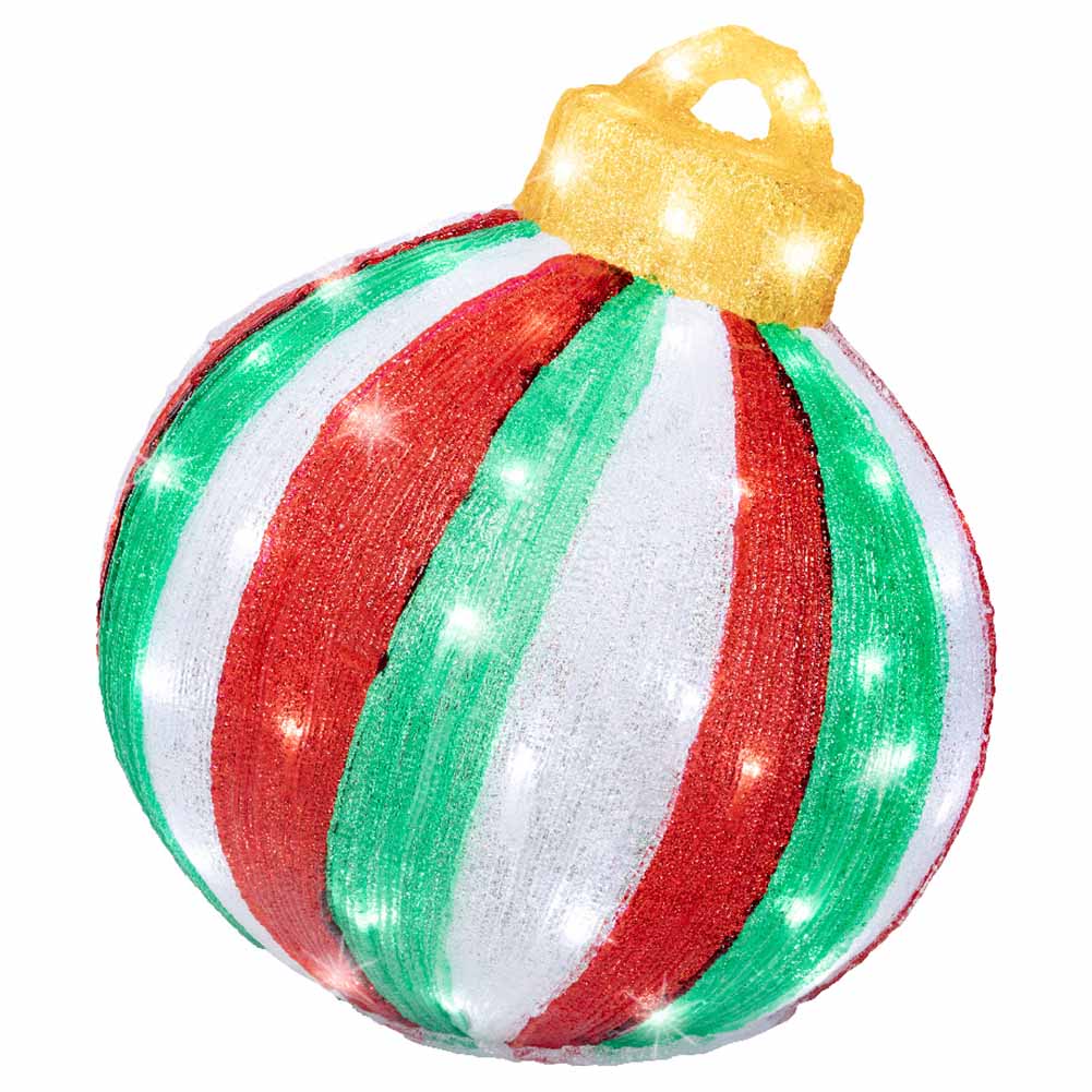 Figura luminosa Sfera a spicchi multicolor 80 led bianco ghiaccio 39cm 2