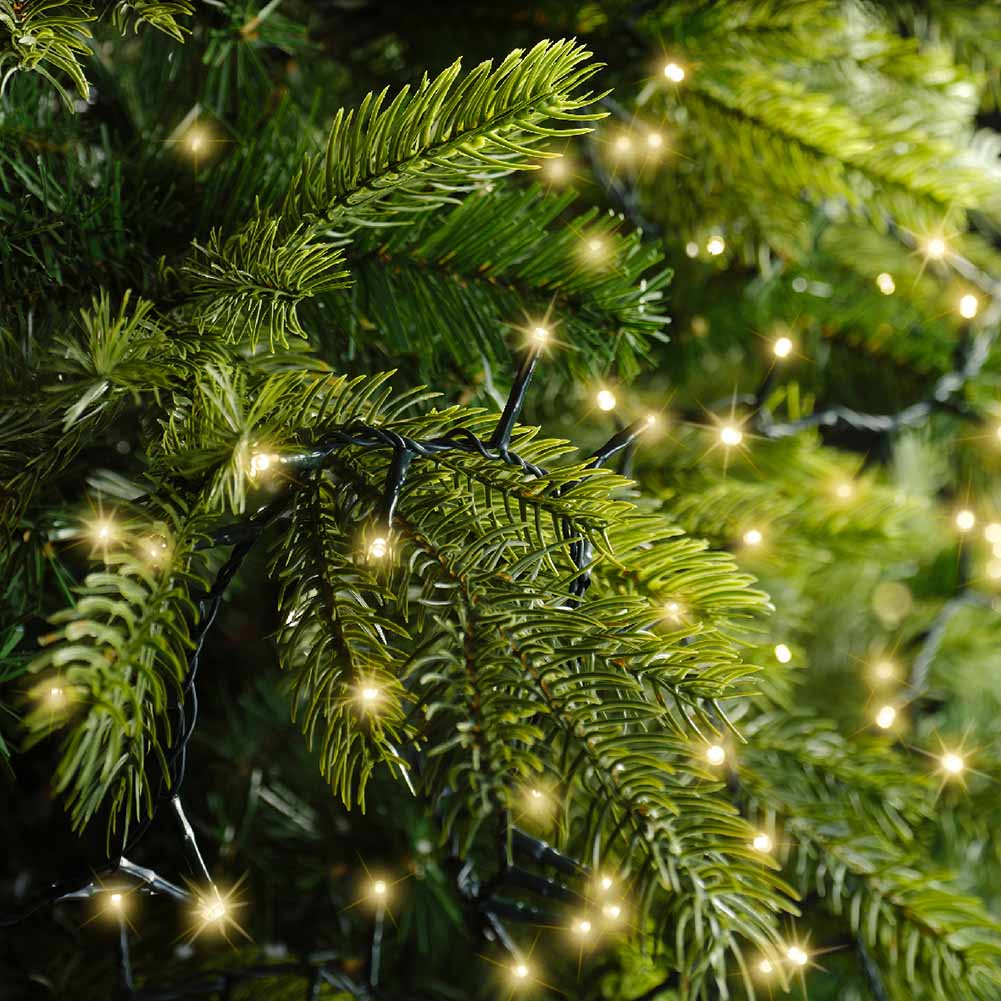 Catena luminosa 600 led compact sparkle lights champagne filo verde 18m 2