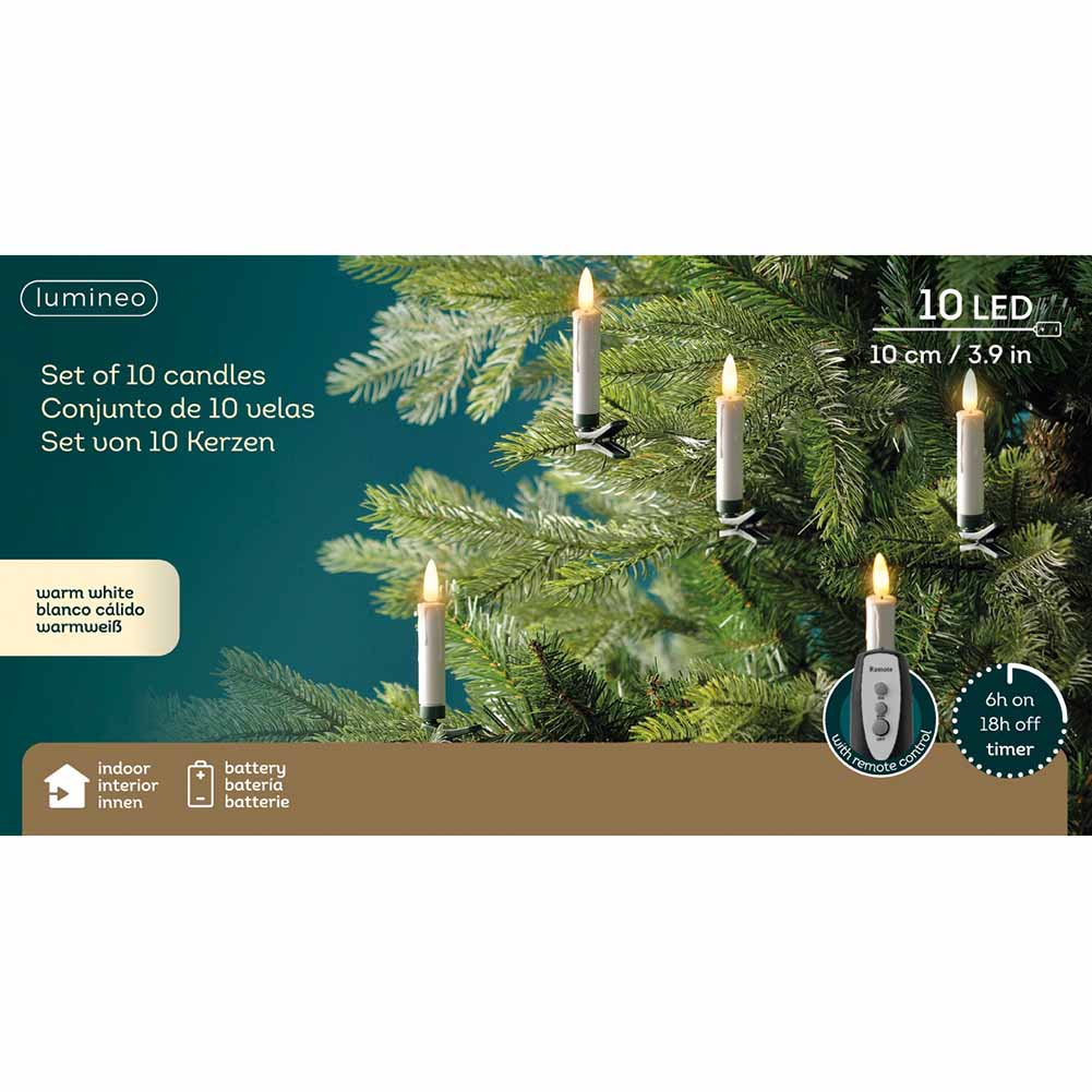 Candeline bianche led a batteria per Albero di Natale 10 pezzi con clip e telecomando 1