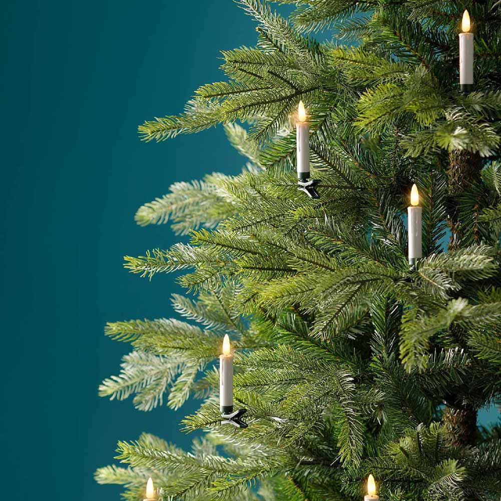 Candeline bianche led a batteria per Albero di Natale 10 pezzi con clip e telecomando 3