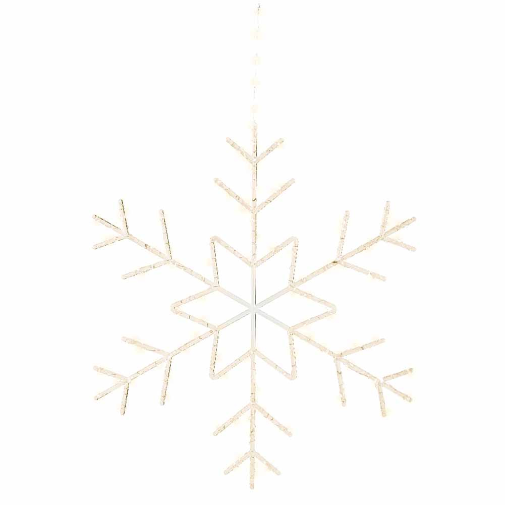 Figura luminosa a batteria Fiocco di neve 125 Micro led luce calda 60x53 cm 2