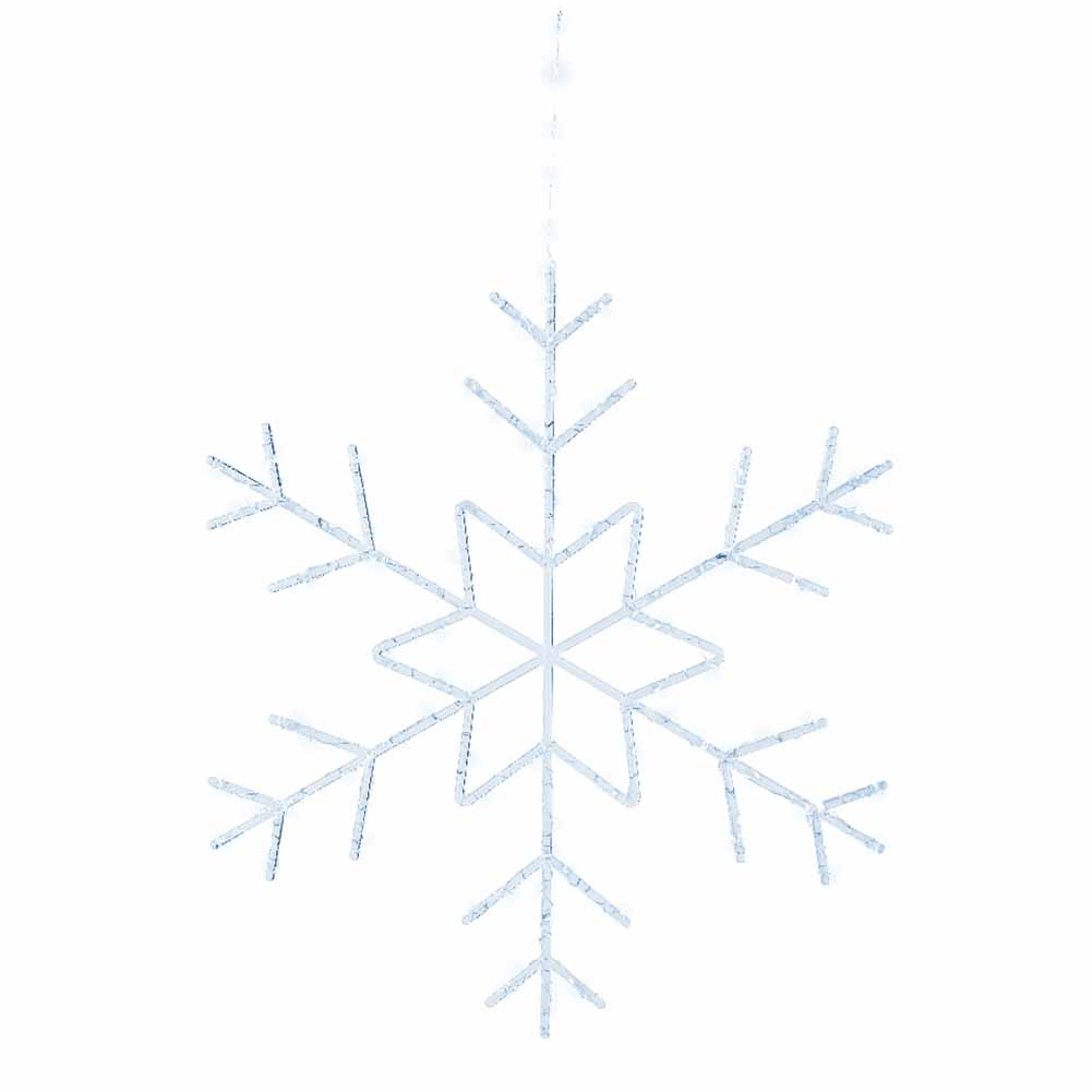 Figura luminosa a batteria Fiocco di neve 125 Micro led bianco ghiaccio 60x53 cm 2