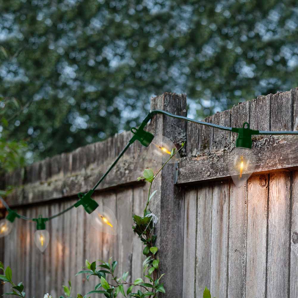 Catena luminosa Party lights 8 bulbi effetto fiamma filo verde 3,5m 2