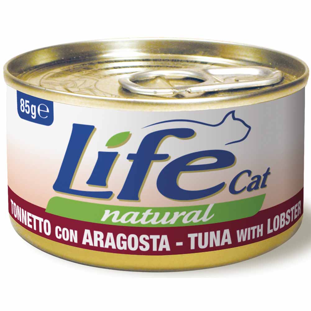 Life Cat Natural Tonnetto e Aragosta cibo umido per gatti adulti 85g 1