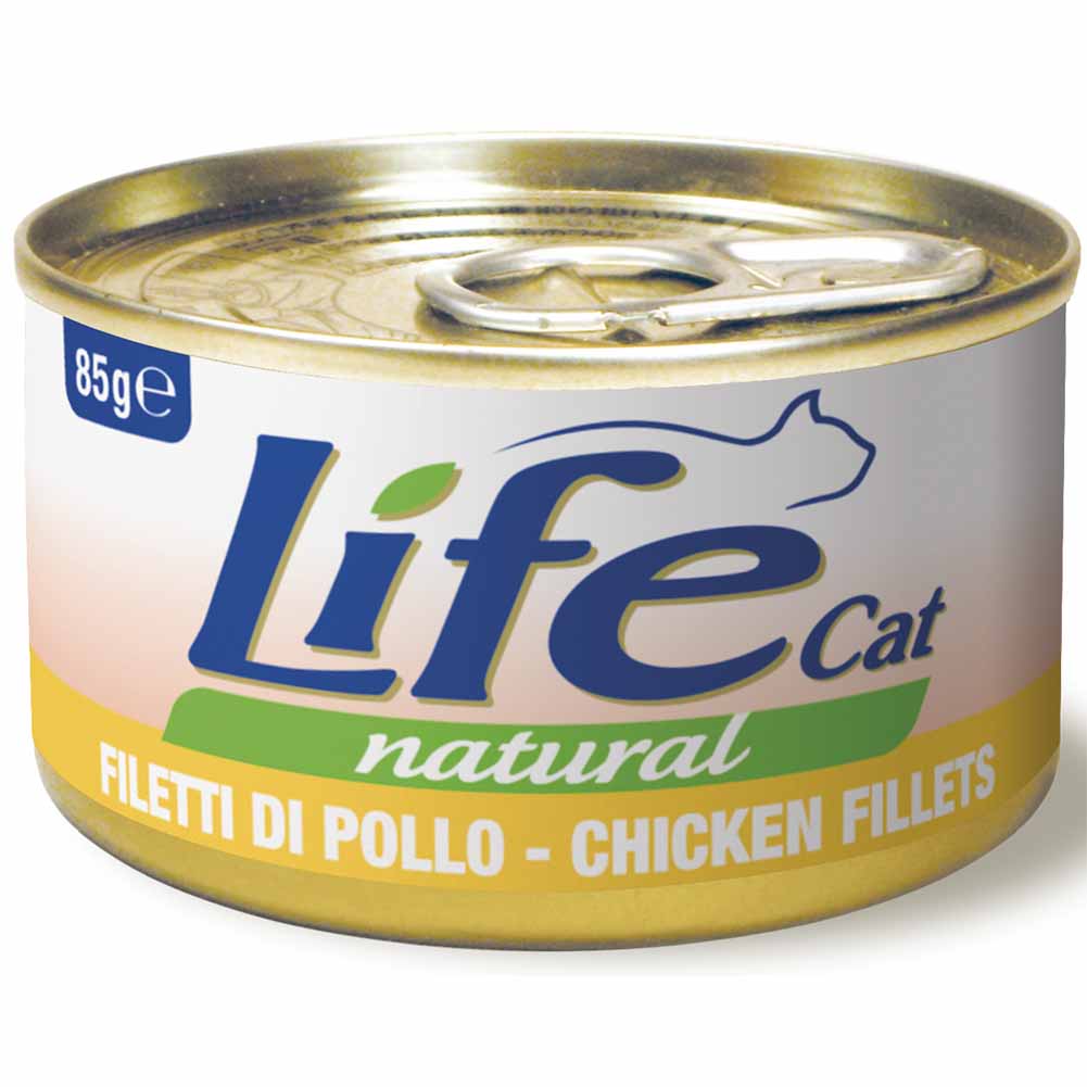 Life Cat Natural Filetti di Pollo cibo umido per gatti adulti 85g 1