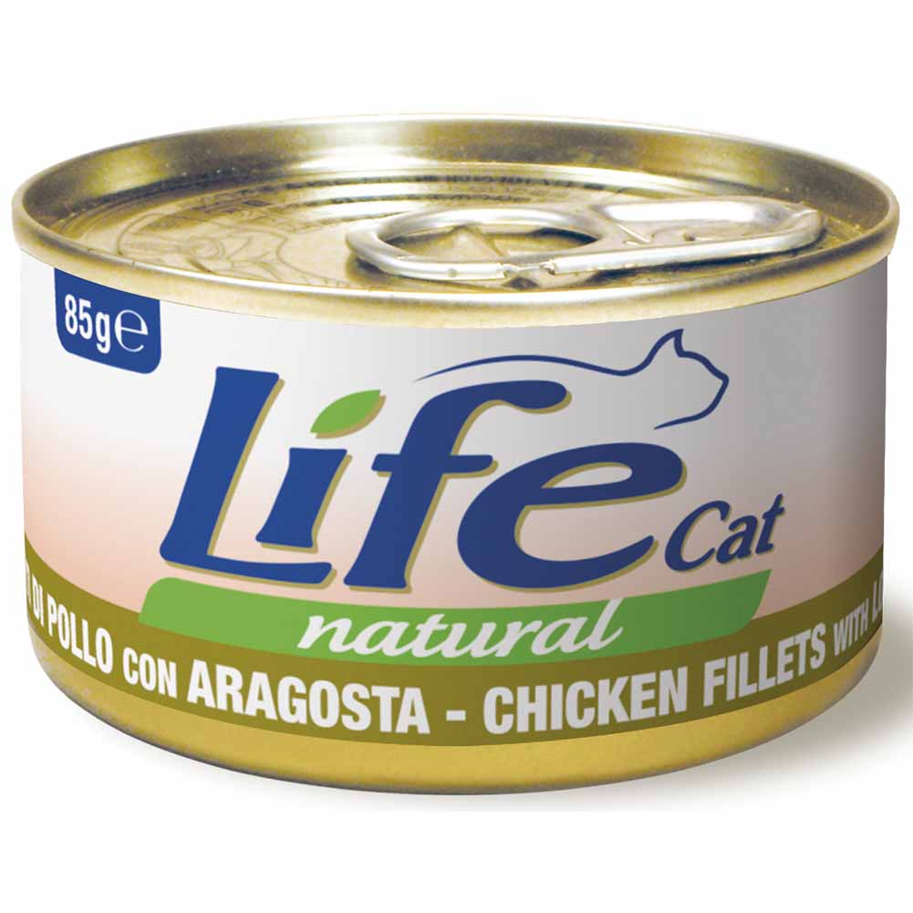 Life Cat Natural Pollo e Aragosta cibo umido per gatti adulti 85g 1